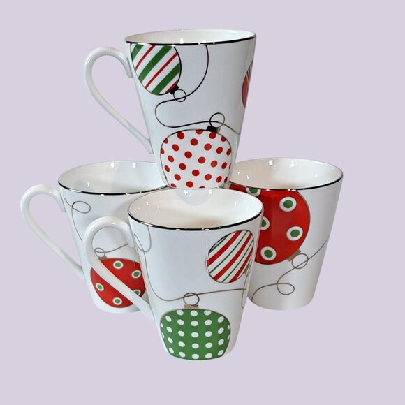 Lenox Merry and Bright Christmas Ornament Mug Cup Boxed Set of 4 - Picture 7 of 8